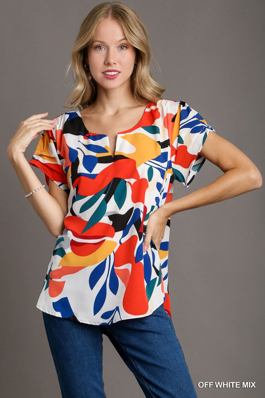 Rylee Abstract Floral Blouse