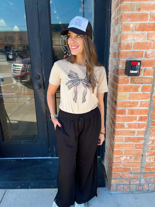 Brielle Black Wide Leg Sweatpant