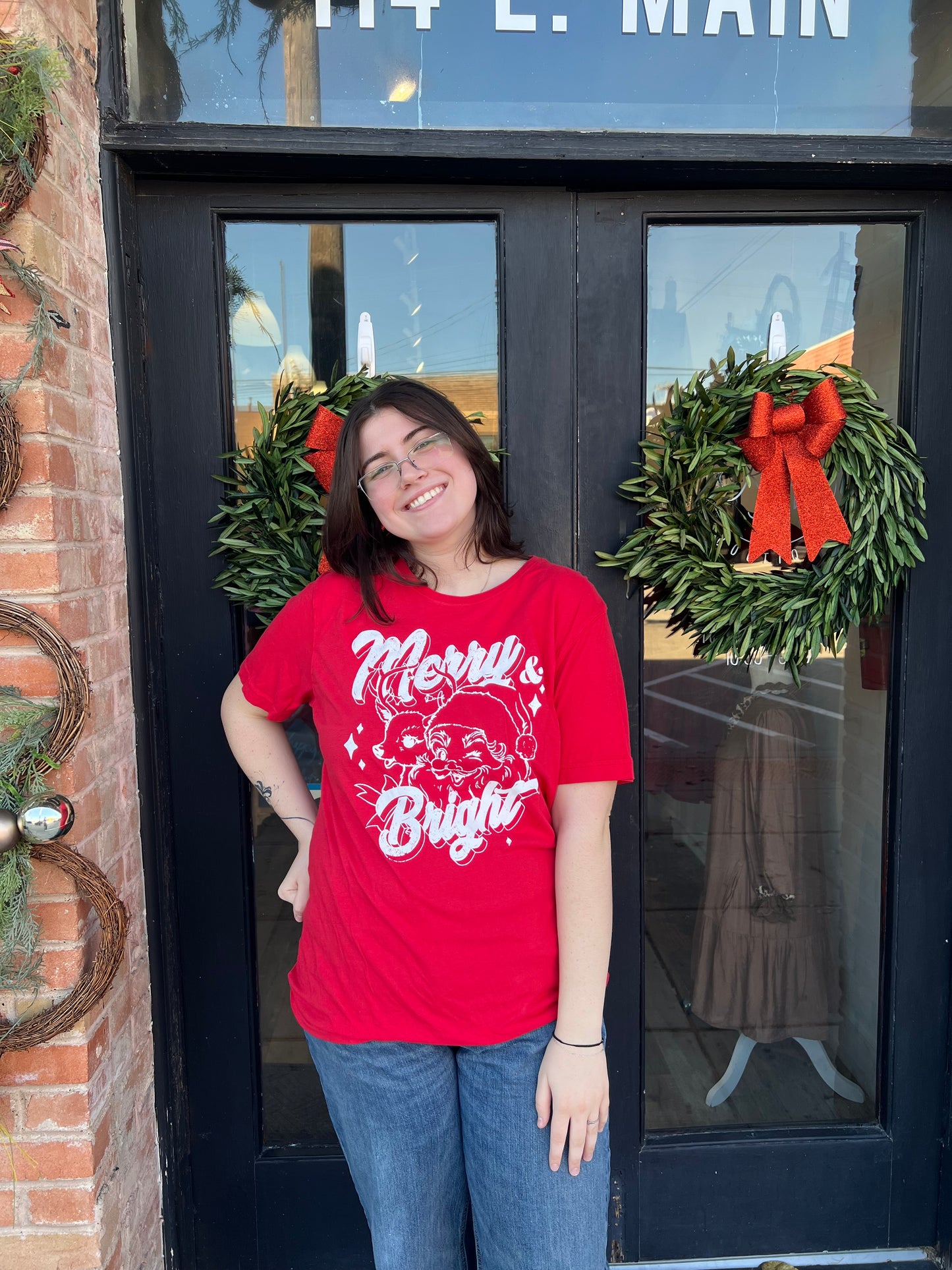 Merry and Bright Christmas Graphic Tee