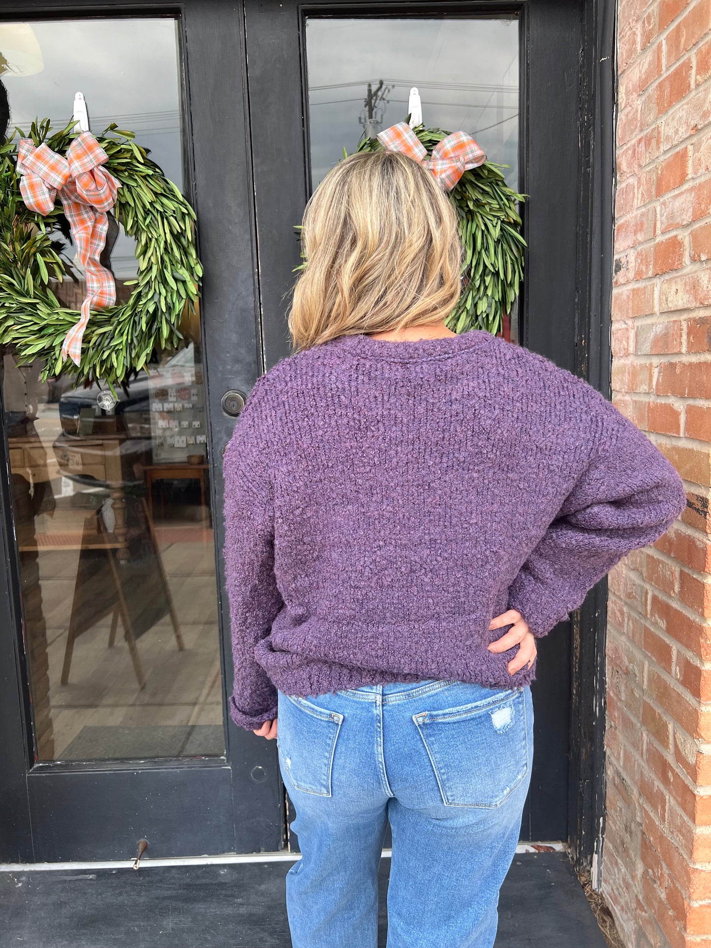 Brinlee Plum Knit Sweater