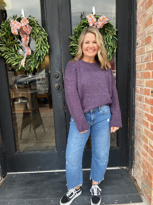 Brinlee Plum Knit Sweater