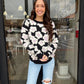 Kassidy Black Puff Floral Sweater