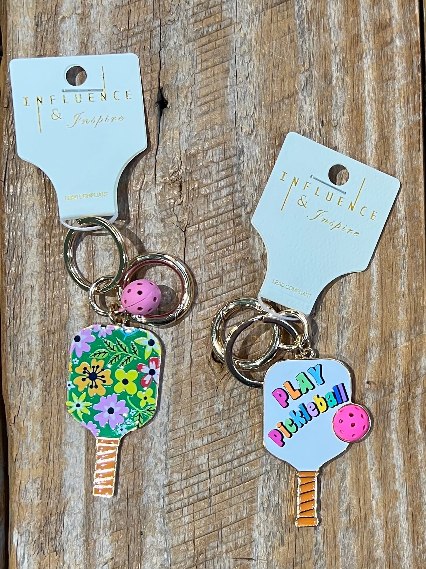 Gold Pickleball Paddle Key Chains