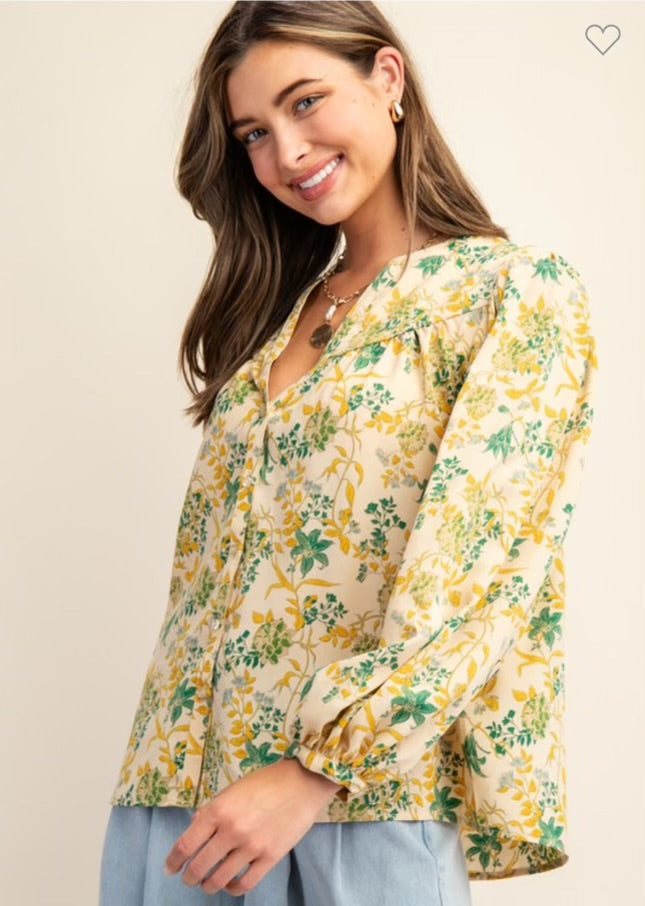 Katelyn Floral Button Up Blouse