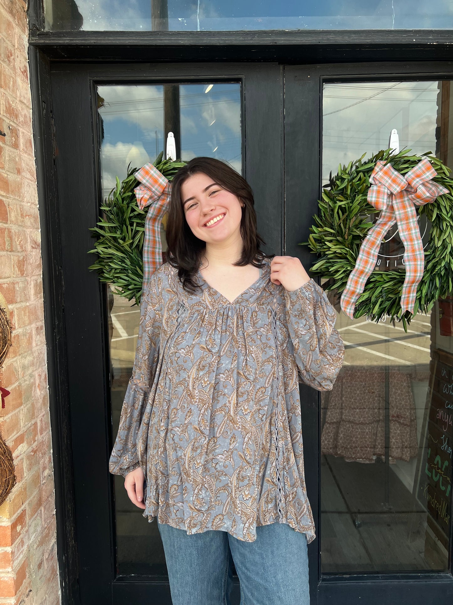 Marlene Plus Dusty Gray Blouse