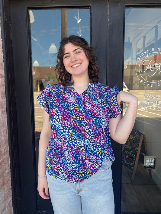 Amiee Flutter Sleeve Plus Top