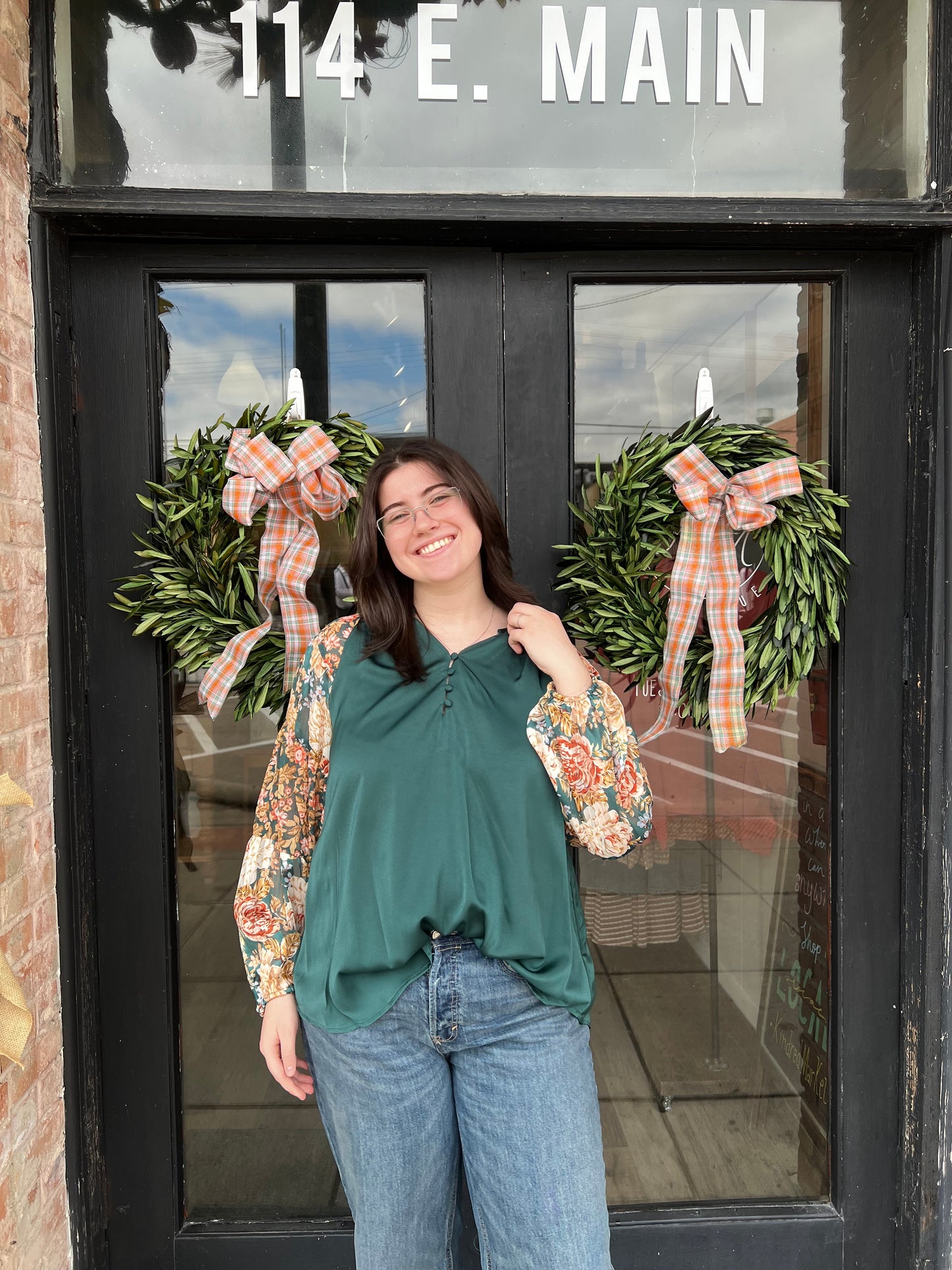 Elizabeth Green Floral Blouse
