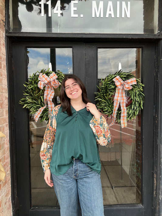 Elizabeth Green Floral Blouse