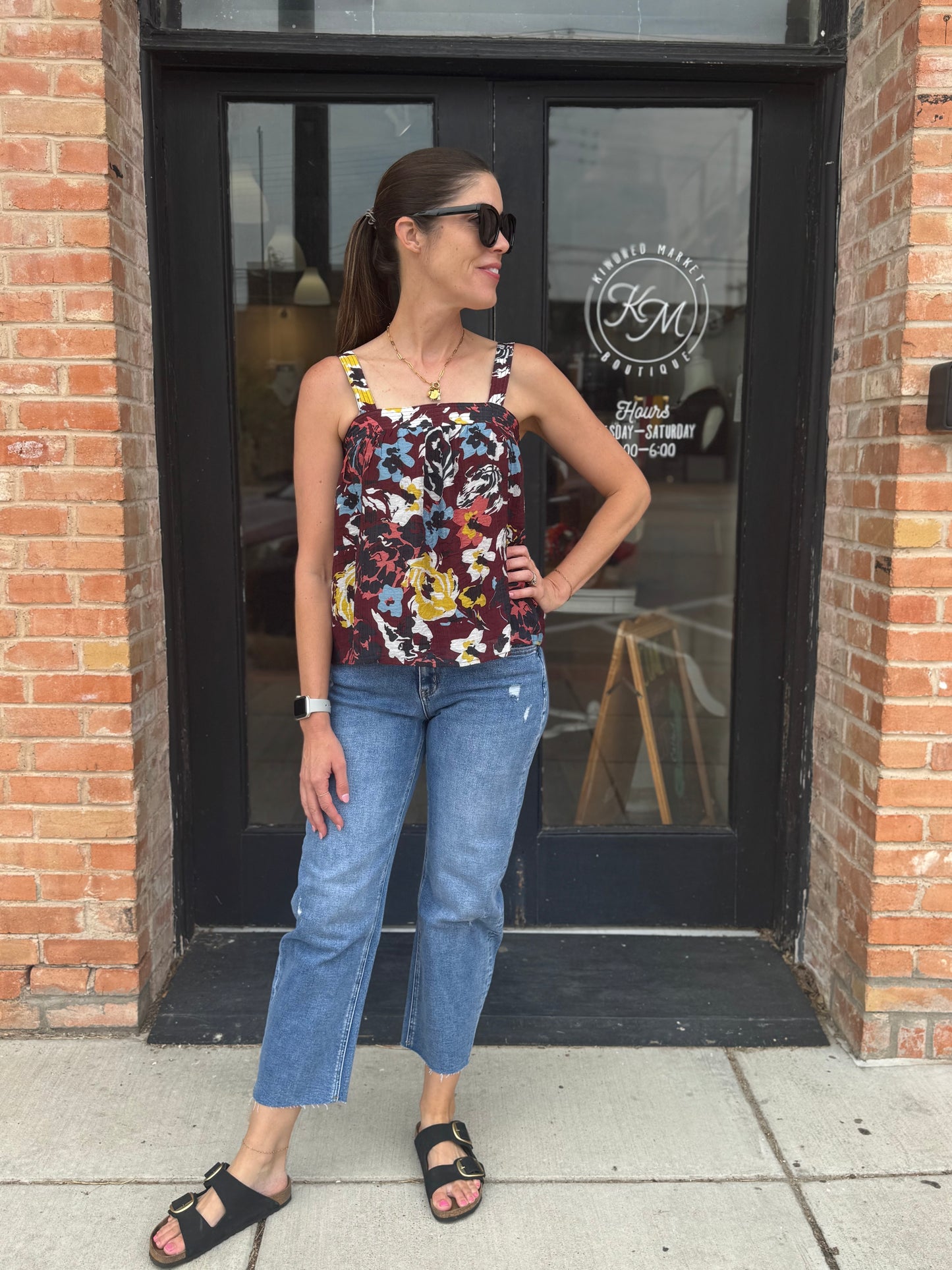 Marceline Burgundy Floral Blouse