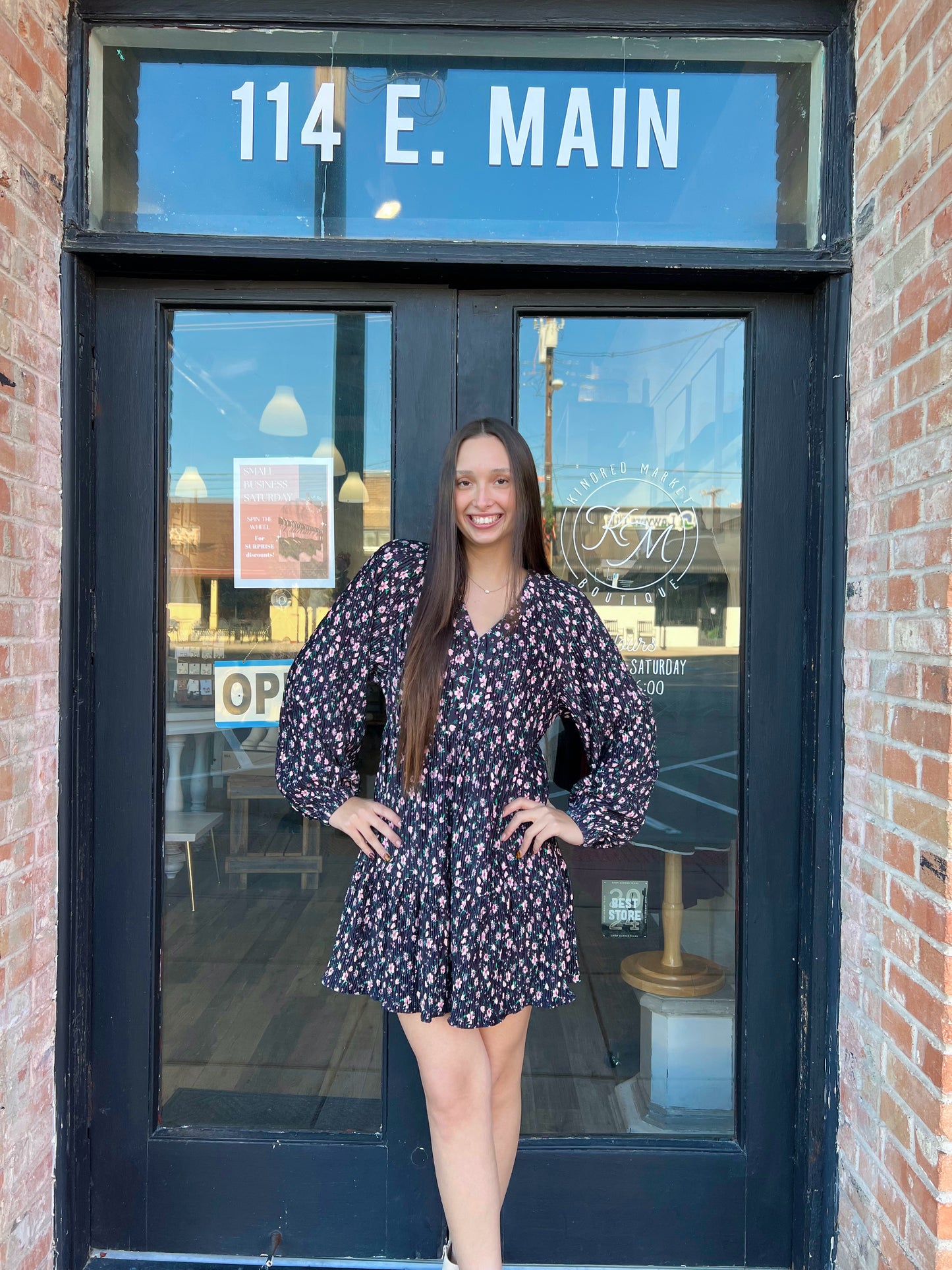 Gianna Flower Print Mini Dress