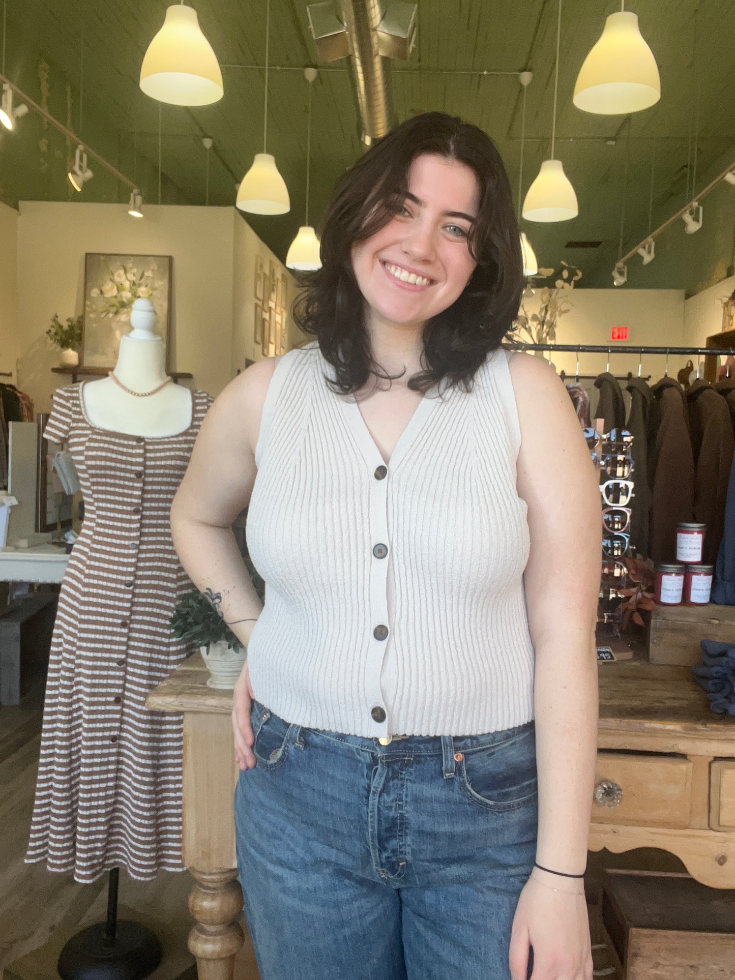 Tammy Button Up Sweater Vest