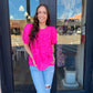 Karly Hot Pink Tiered Blouse