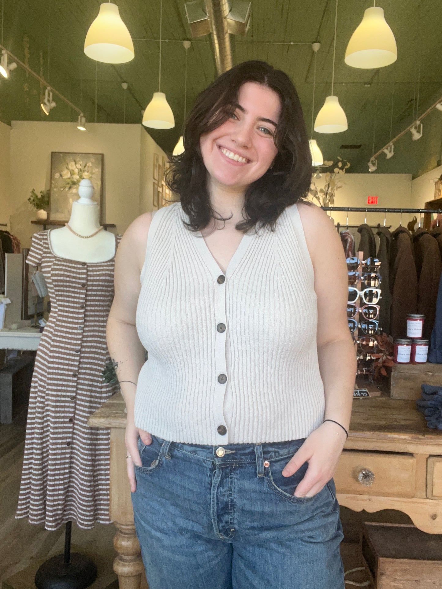 Tammy Button Up Sweater Vest