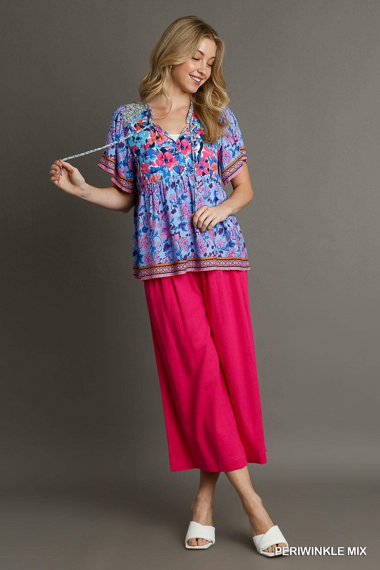 Josie Mixed Periwinkle Floral Top