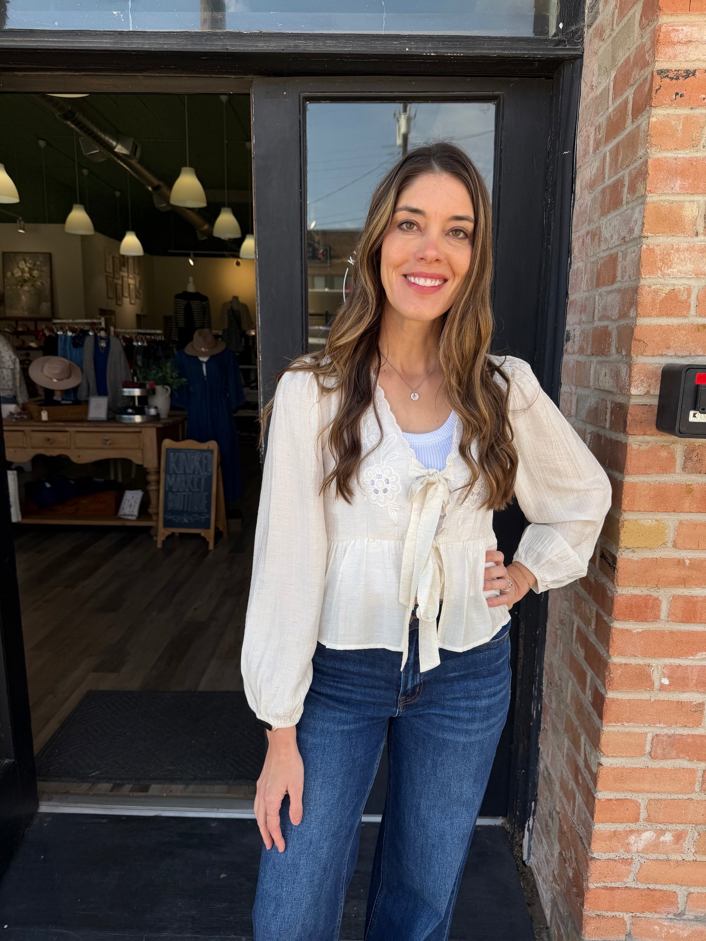 Alanna Floral Eyelet Top