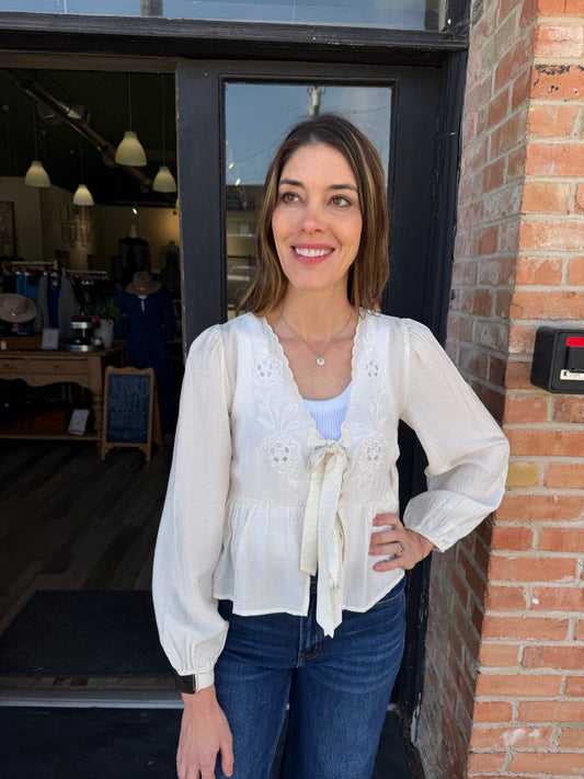 Alanna Floral Eyelet Top