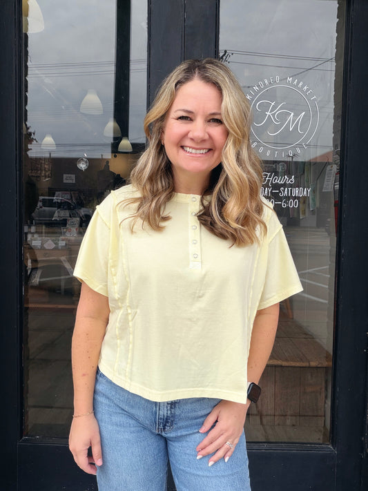 Isla Butter Yellow Henley
