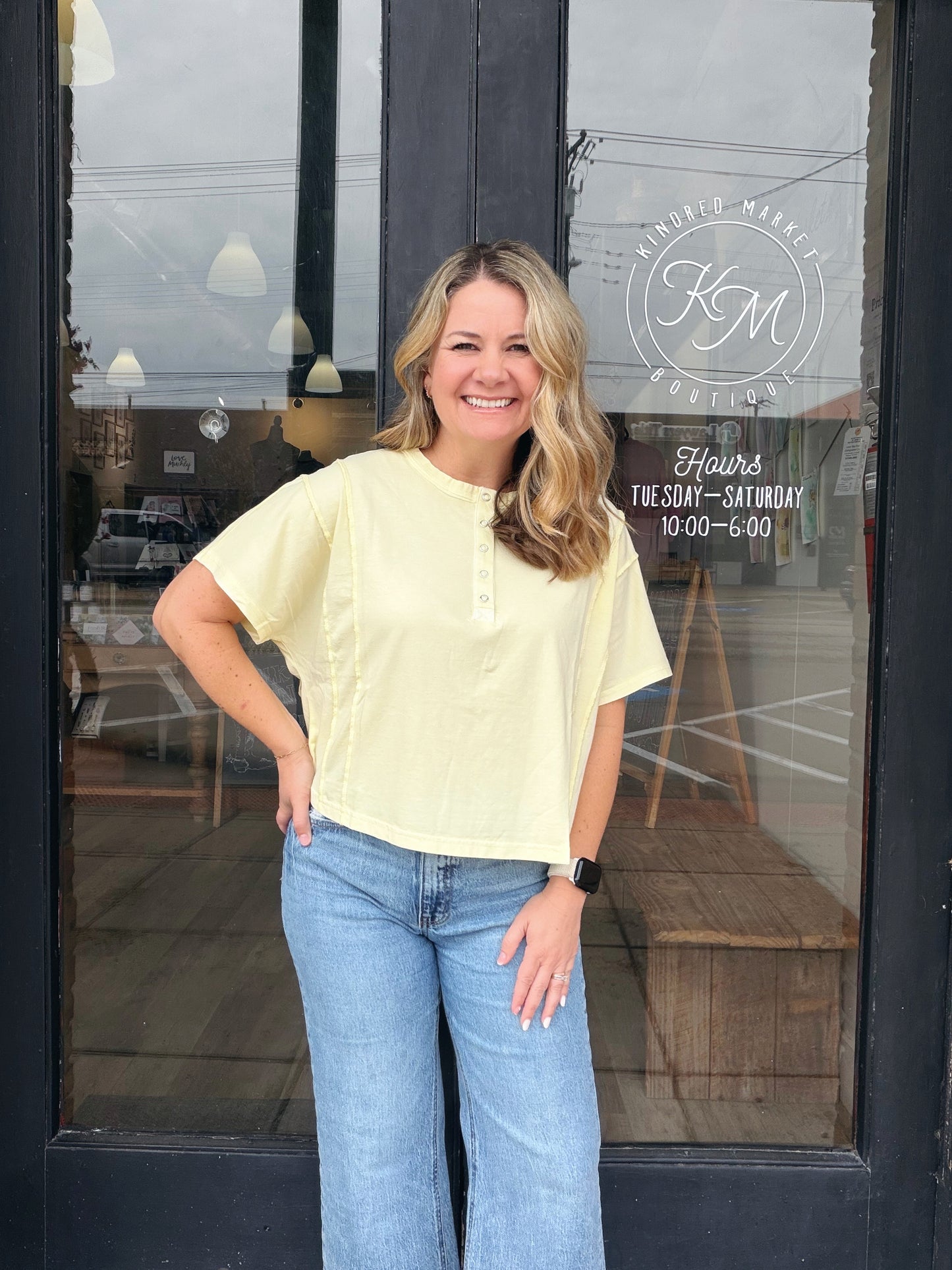 Isla Butter Yellow Henley
