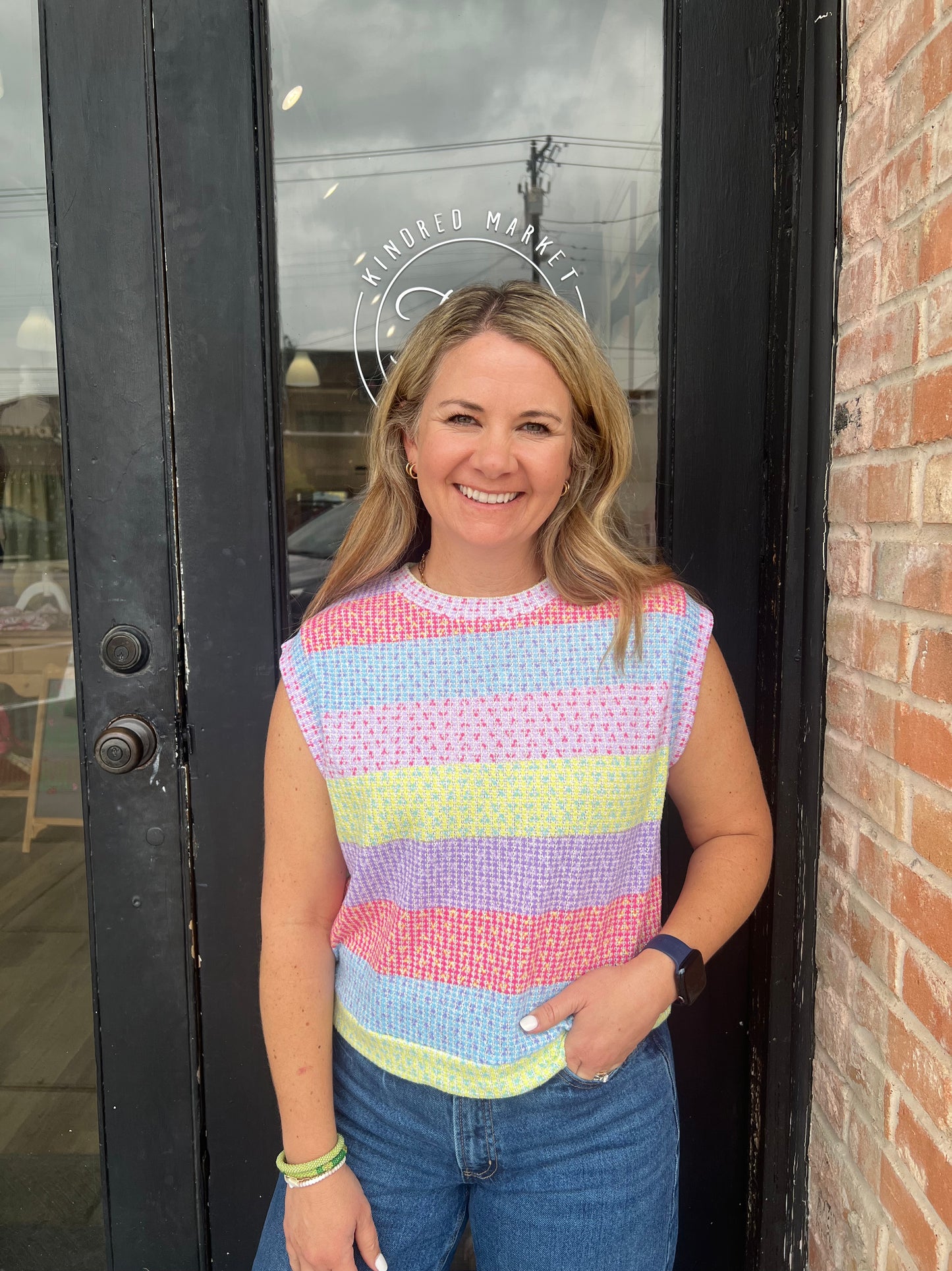 Ester Pastel Stripe Knit Top