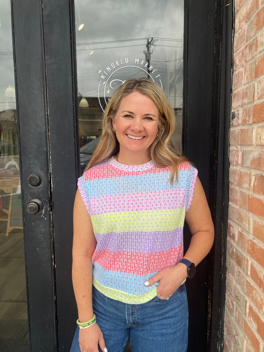 Ester Pastel Stripe Knit Top