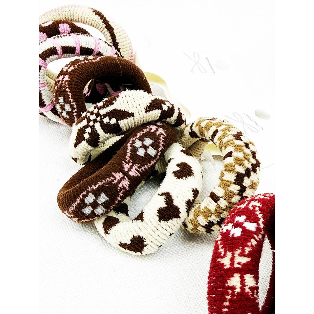 Assorted Designs of Rolled Hair Tie Set