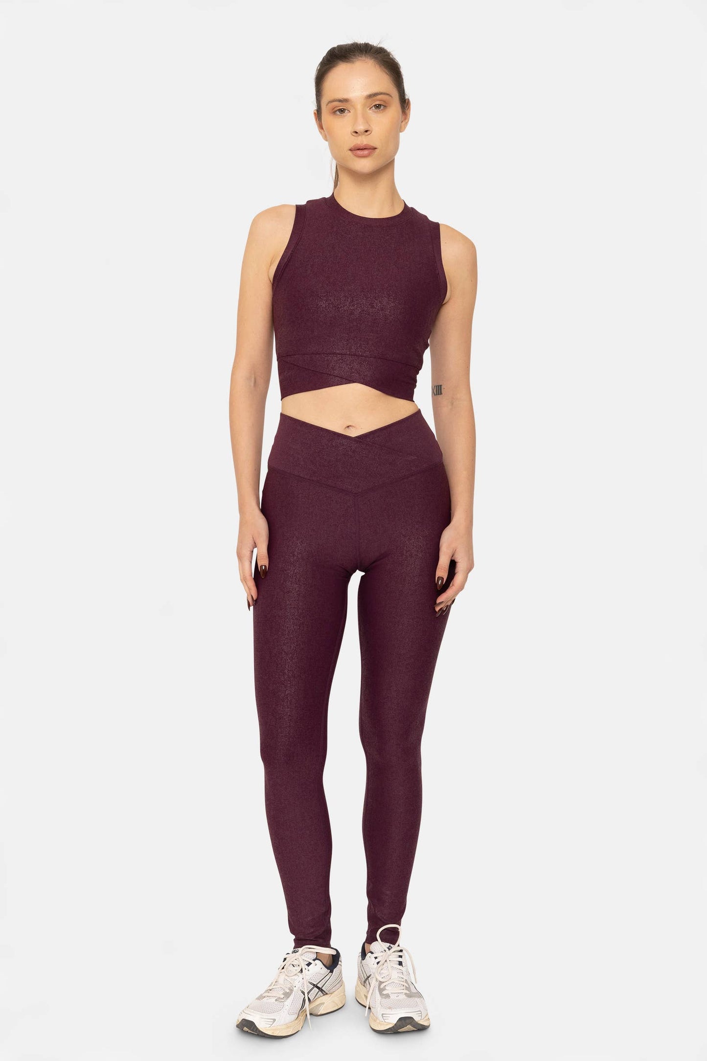 Leather Look Crossover Leggings