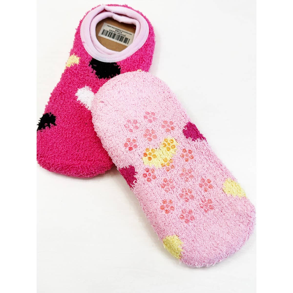 Heart Printed Soft Fuzzy Winter Slip On Socks