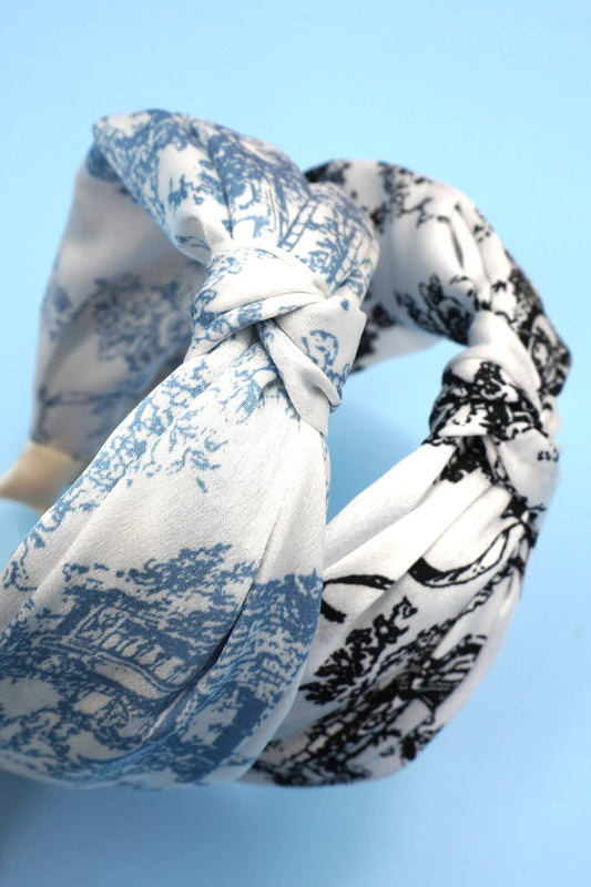 FLORAL TOILE PATTERN VINTAGE HAIR BAND BANGS