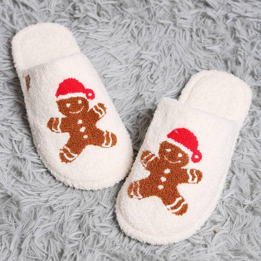 Gingerbread Print Indoor Home Slippers