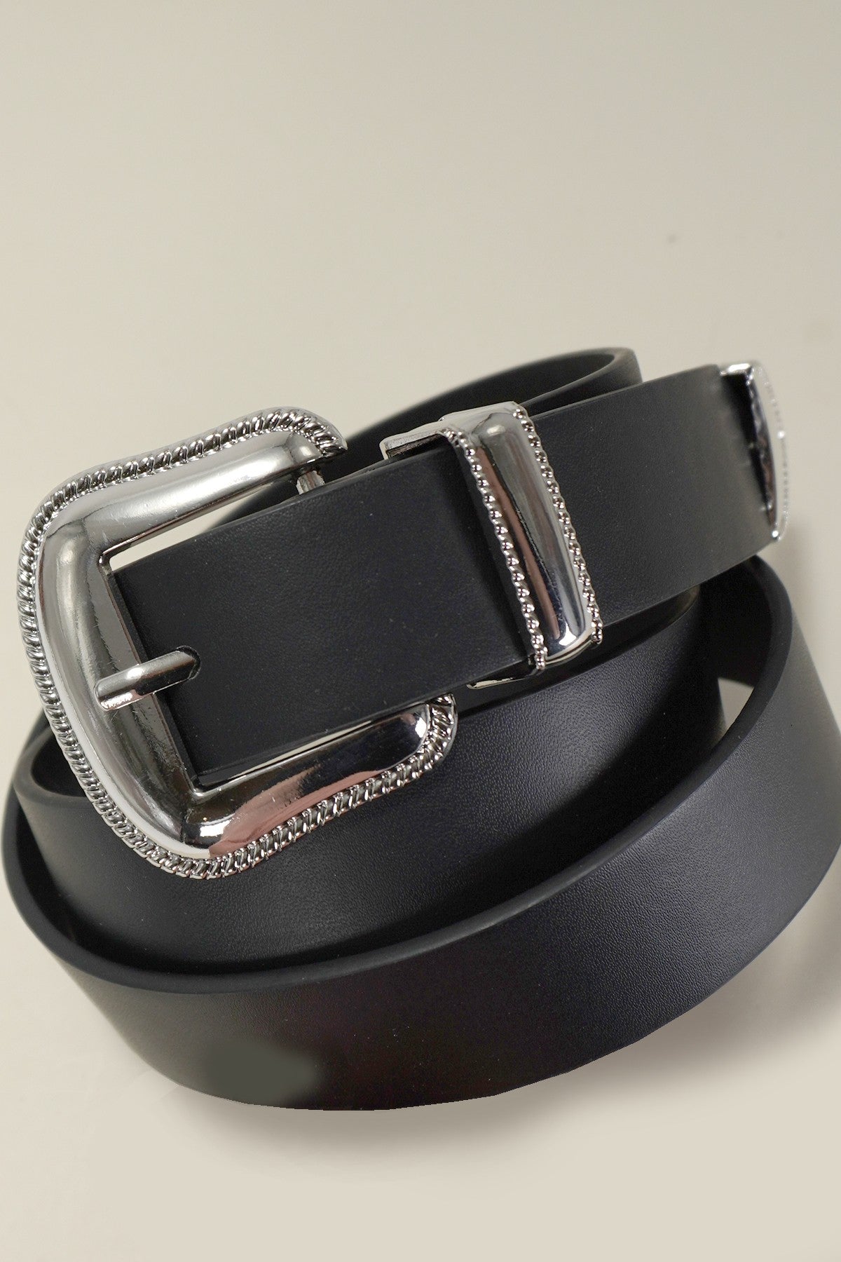 Classic Western Buckle Leather Belt