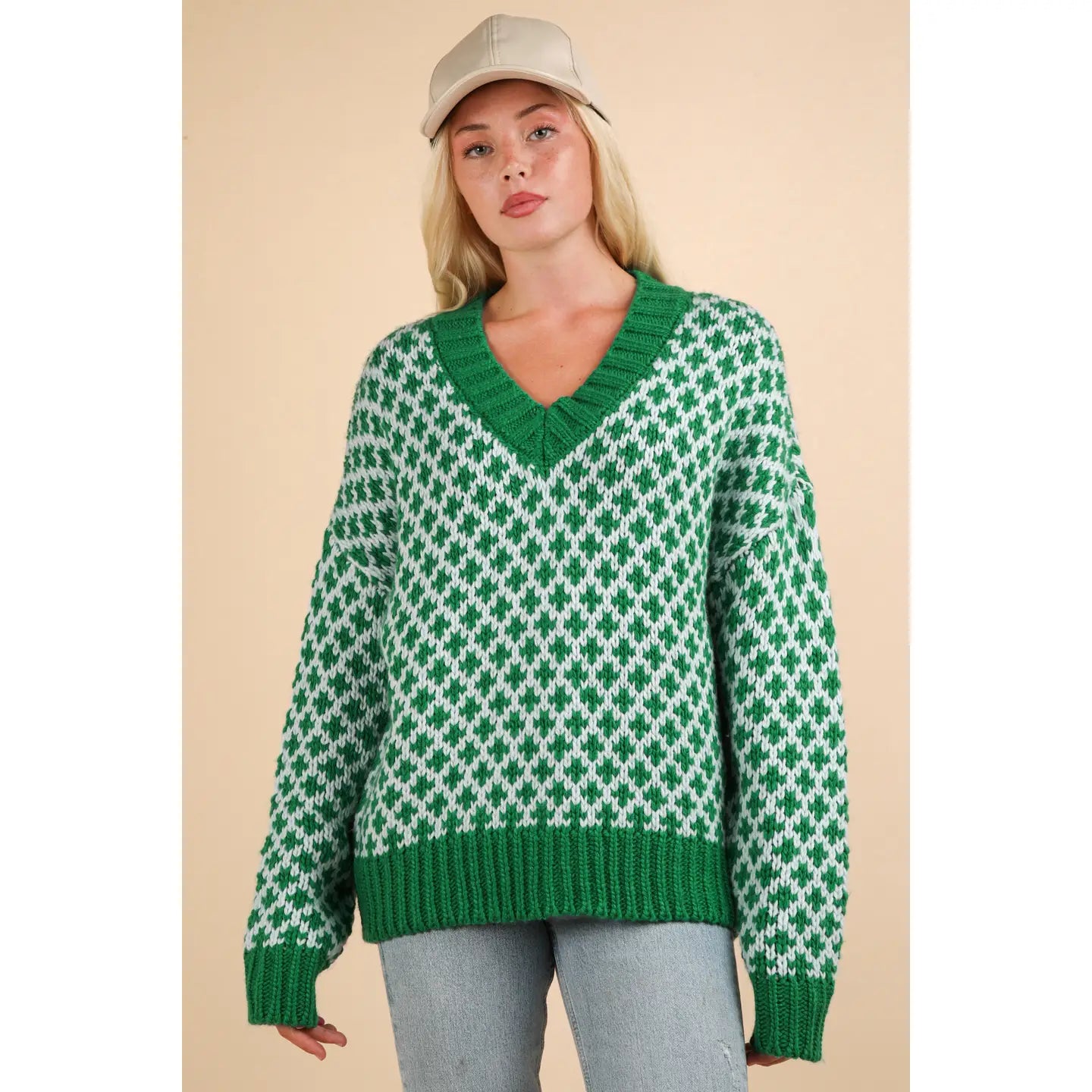 Kelly Green Oversized Knit Sweater