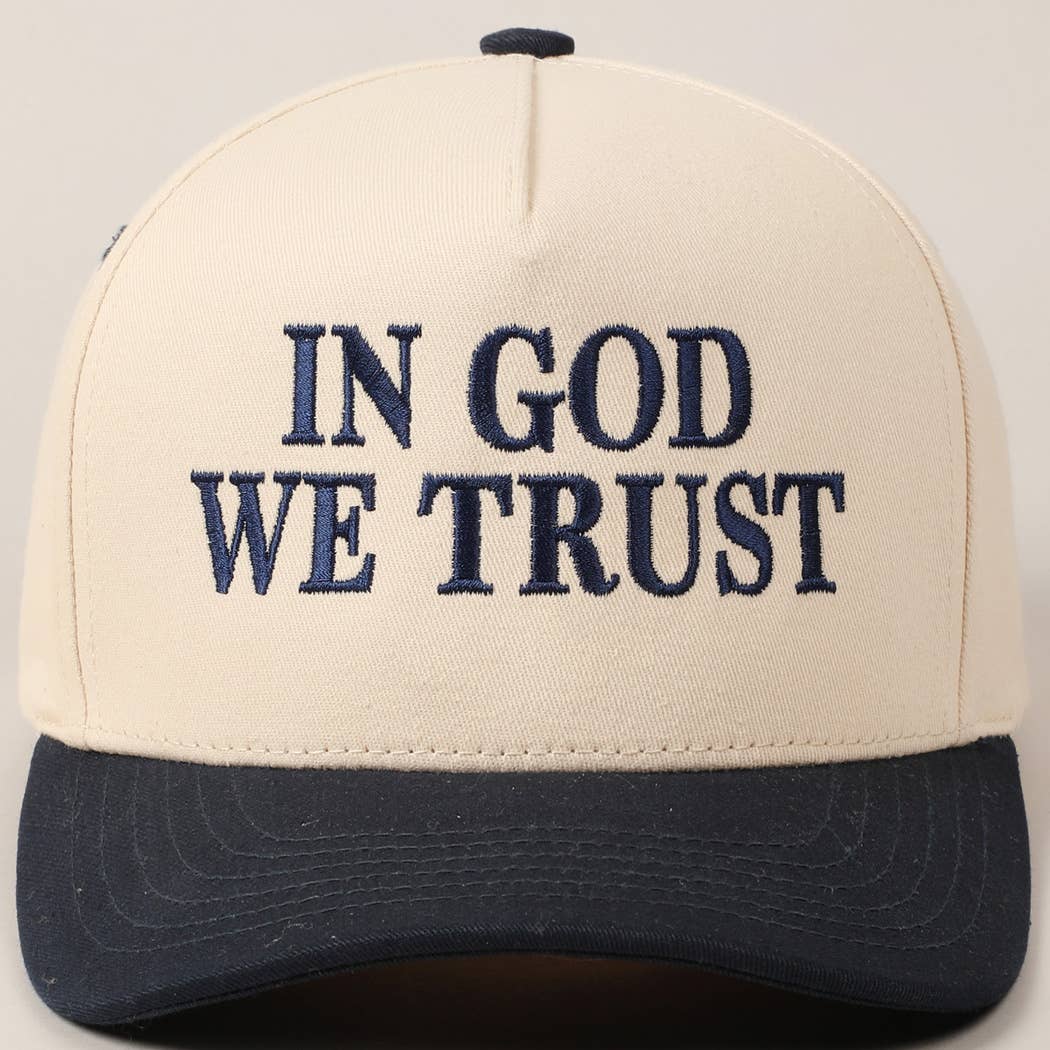 In God We Trust Embroidered Two-Tone Canvas Cap