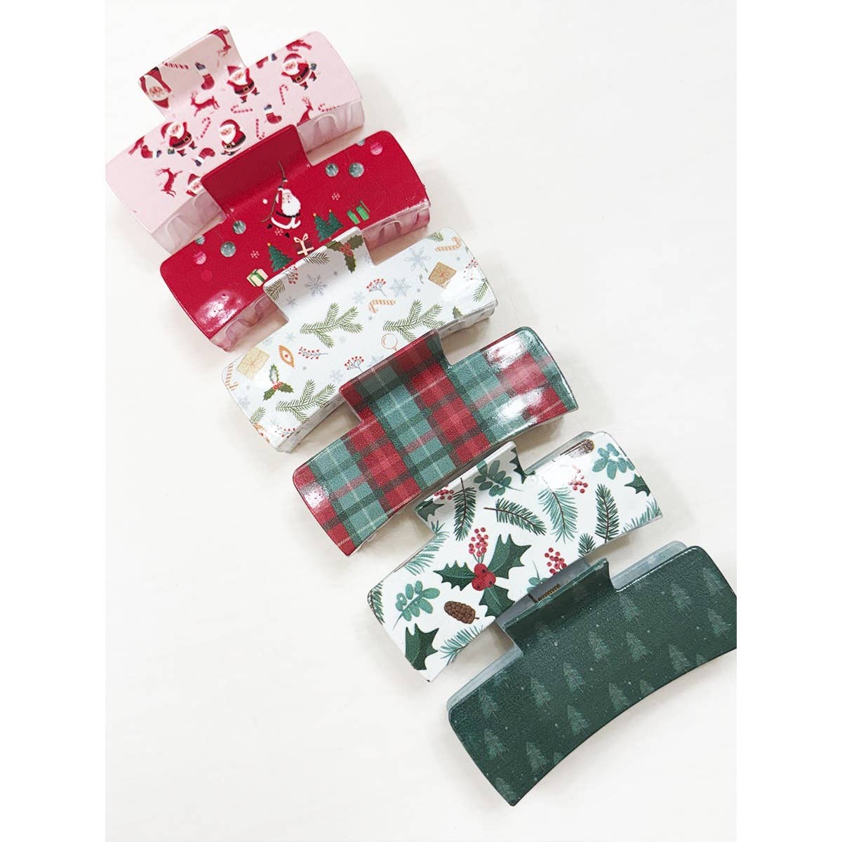 Christmas Vintage Design Rectangle Hair Claw