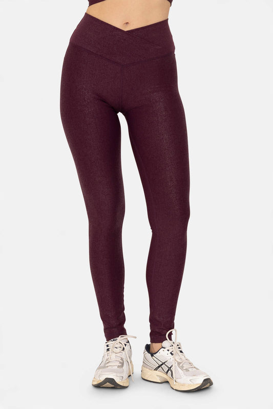 Leather Look Crossover Leggings