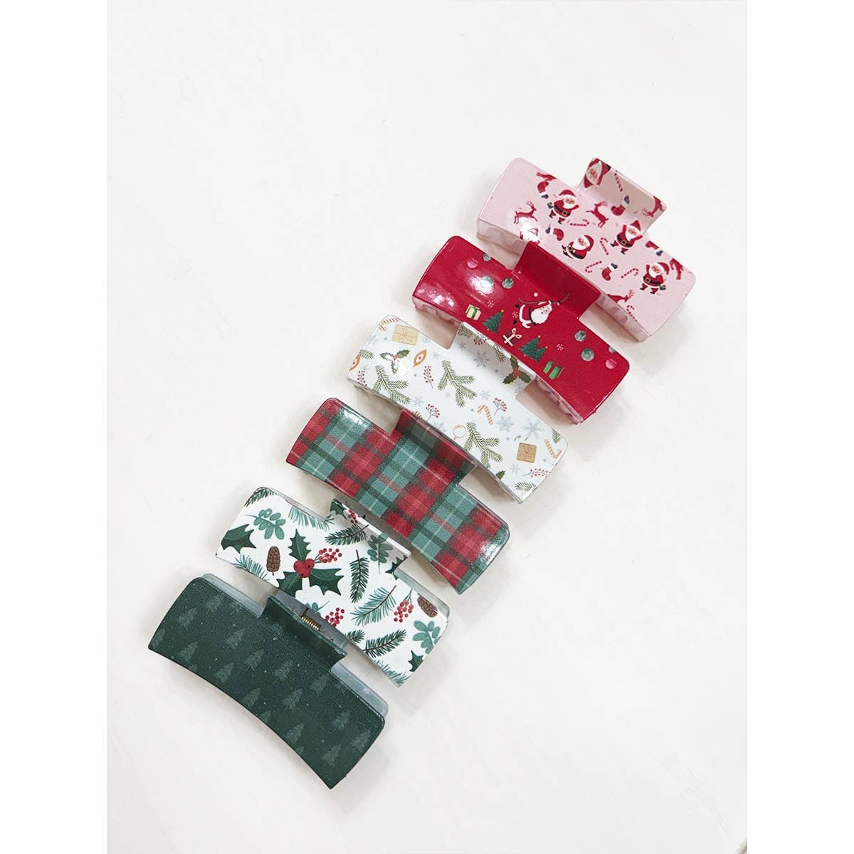 Christmas Vintage Design Rectangle Hair Claw