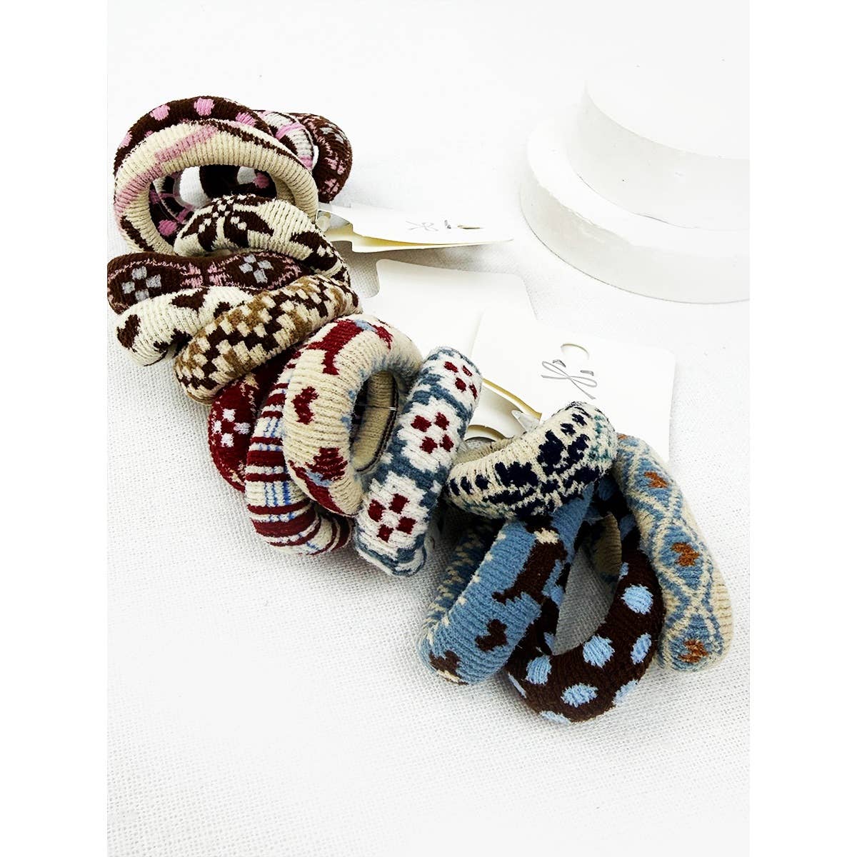 Assorted Designs of Rolled Hair Tie Set