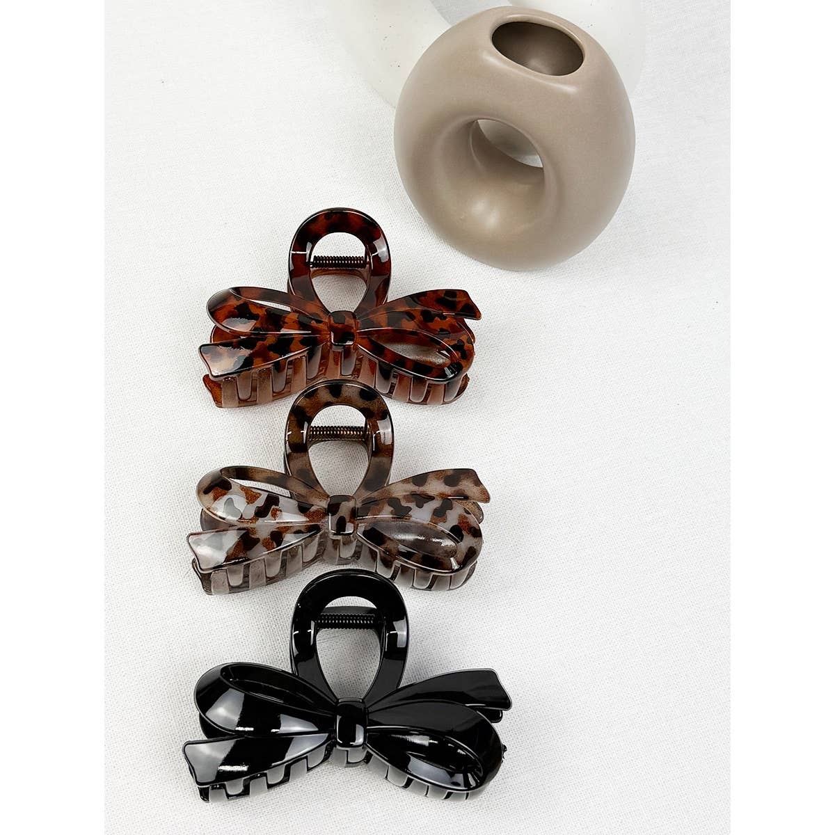 Leopard Print Bow Hair Claw