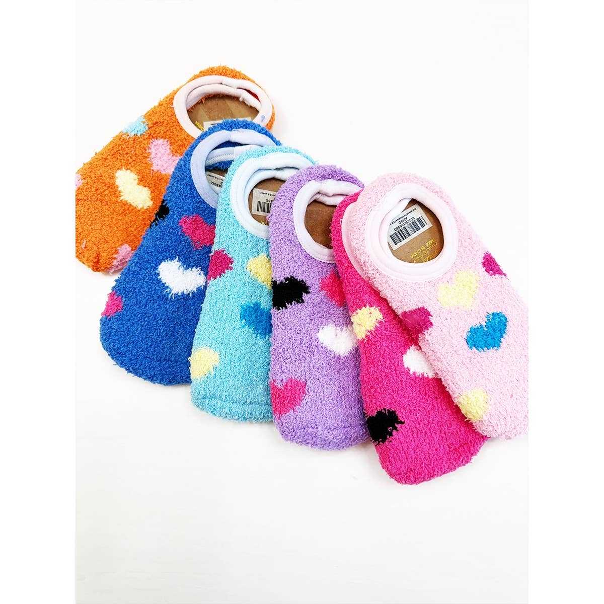 Heart Printed Soft Fuzzy Winter Slip On Socks