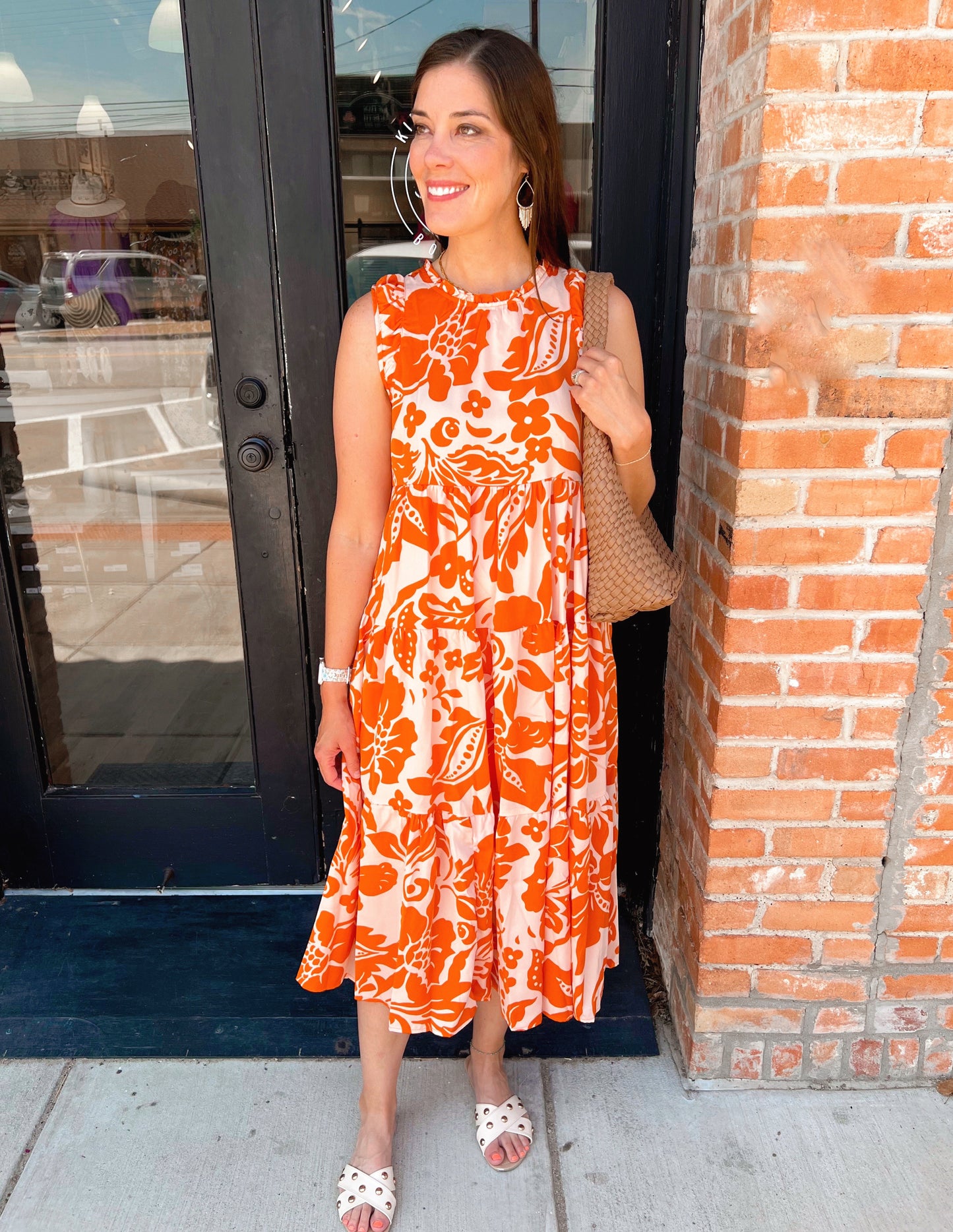 Kaya Orange Floral Maxi Dress