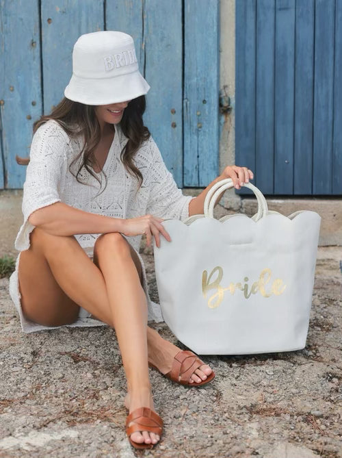 Bride Scalloped Tote Ivory